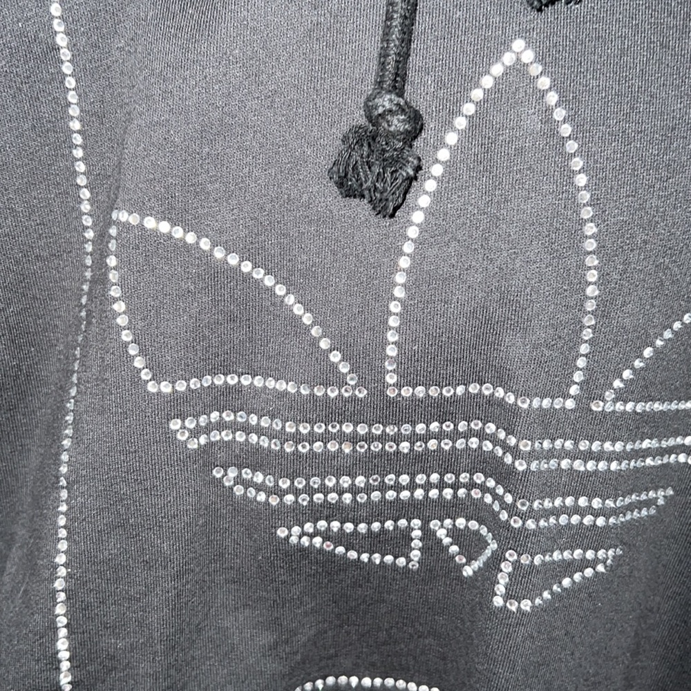 Adidas cropped dark grey hoodie size small - Picture 2 of 4